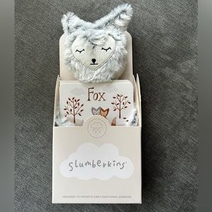 Slumberkins Fox Snuggler in Silver with Book & Affirmation Card